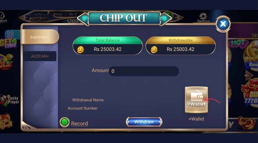 3 Patti Sky withdrawal method selection