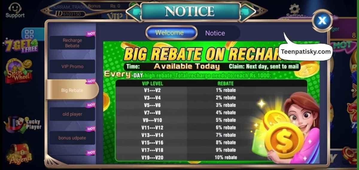 1st to 7th Rebate